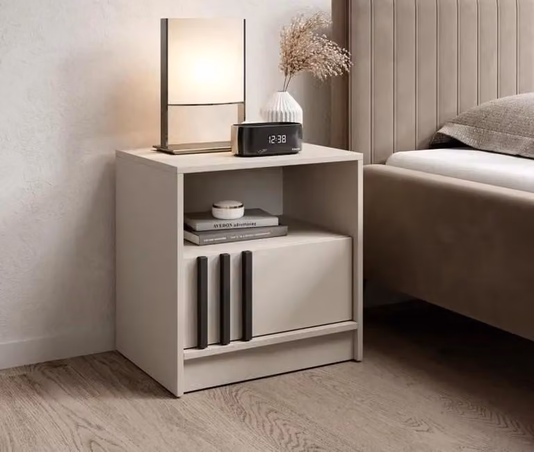 Comodino MARFA - cashmere / nero