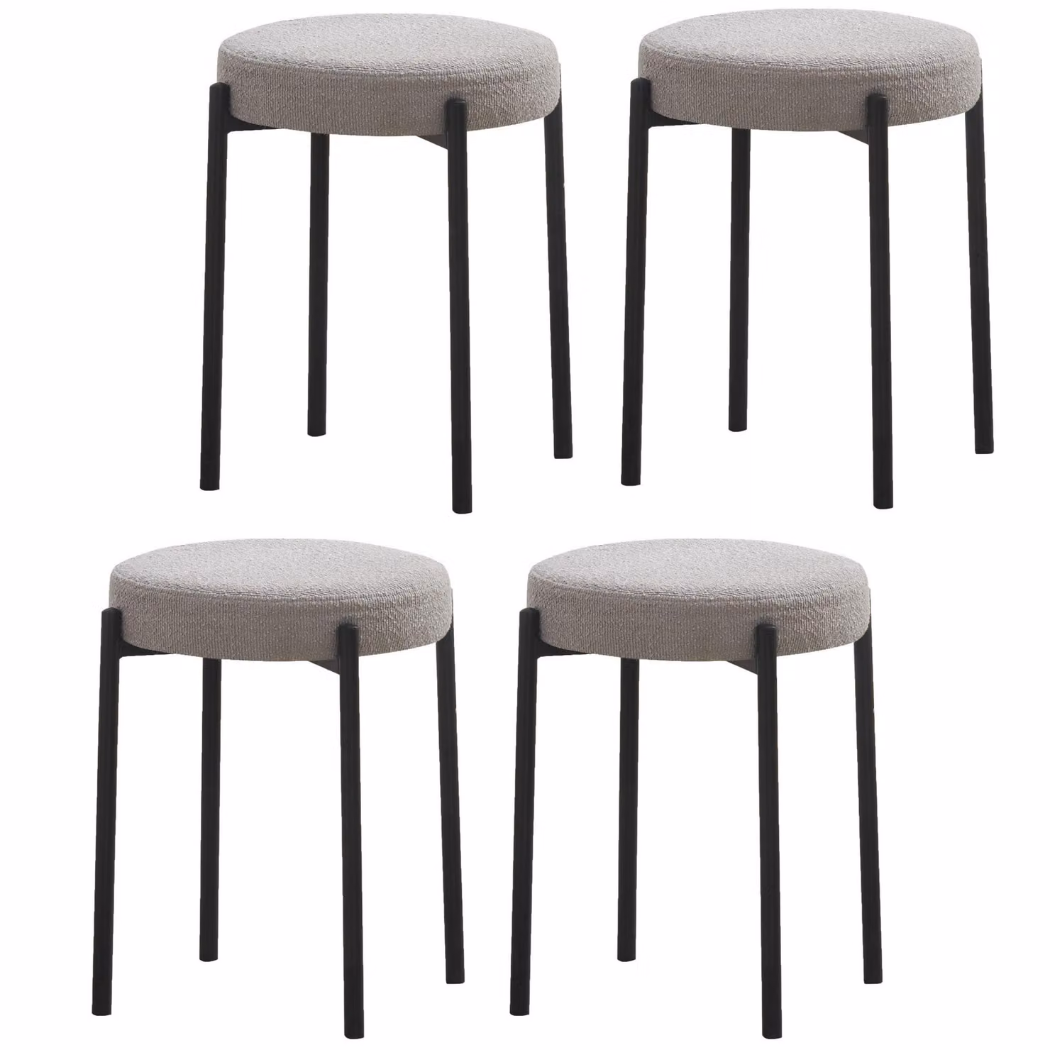 CasaDolce Klappstuhl LAVIANA, set di 4, seduta rivestita in tessuto color grigio chiaro, diametro 38 x 49,5 cm, già assemblato