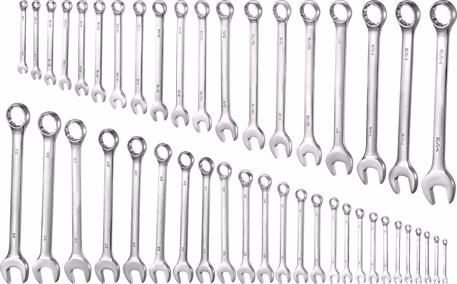 Set di chiavi a forchetta SucceBuy da 44 pezzi (SAE e metriche), set di chiavi con design a 12 lati e pratica borsa con rotelle, in robusto Acciaio al carbonio, ideale per riparazioni automobilistiche versatili