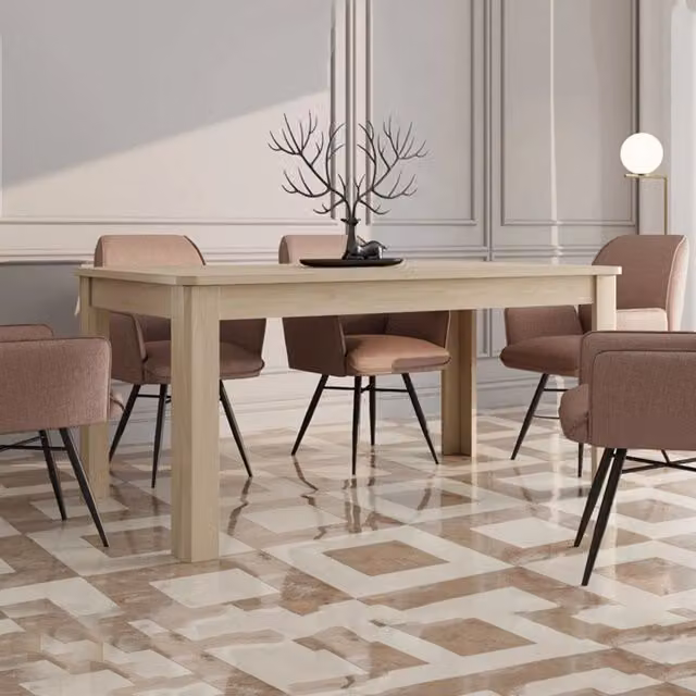 Tavolo fisso Olgiate DMORA per 8 persone, rettangolare in legno rovere marrone, L: 160 cm, P: 91 cm, H: 77 cm