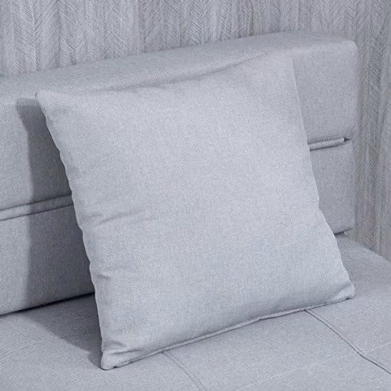 Poltrona da lounge grigio chiaro, confortevole, con cuscini e funzione letto, dimensioni 70x70x61 cm