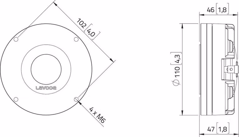 LAVOCE DN14.25T-16 Driver a compressione da 1,4 pollici, neodimio