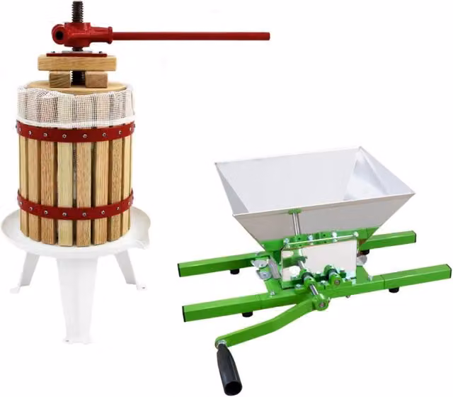 Pressa per Frutta 12 Litri e Trituratore 7 Litri per Fare Succo, Sidro e Vino