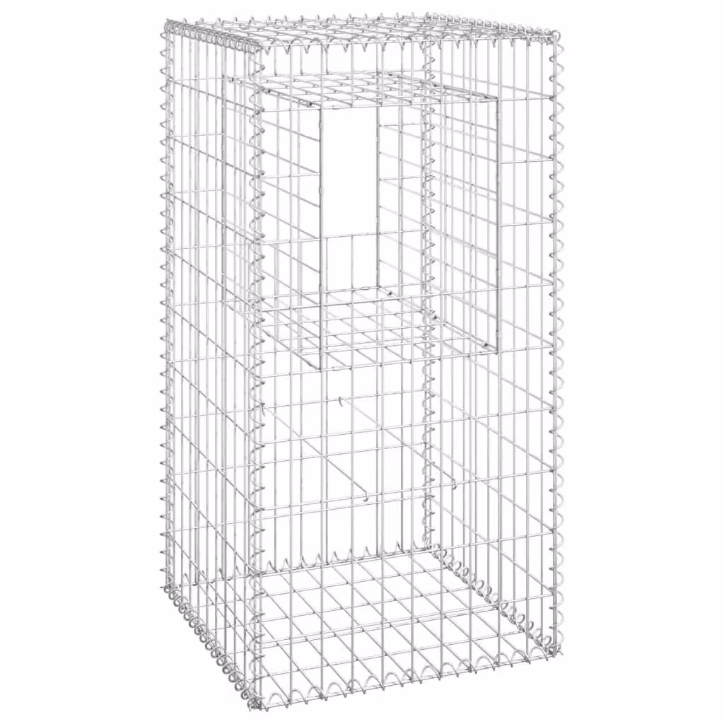 Cesto a Gabbione a Torre 50x50x100 cm in Ferro