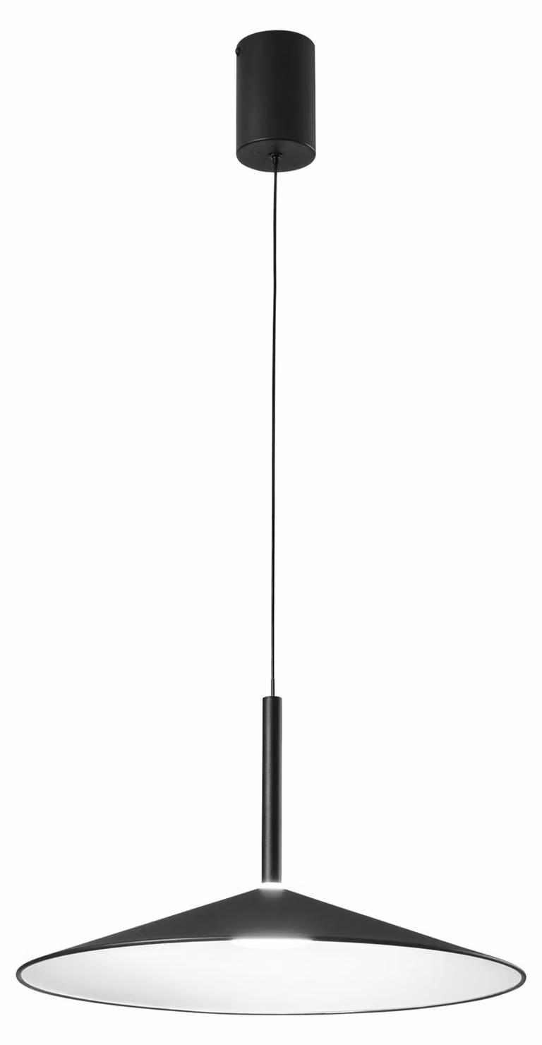 FANEUROPE Lampada a sospensione LED Khan (nera), 18 W, temperatura di colore 2700/3500 K, 48 x 200 cm