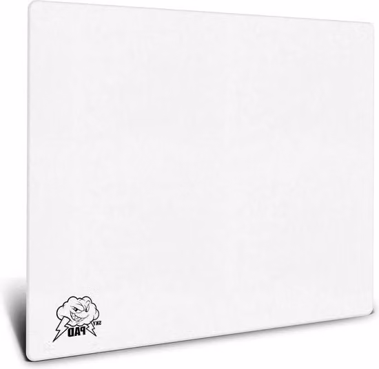 Tappetino per mouse da gaming in vetro grande con logo nuvola, precisione e velocità migliorate, Bianco, 300 x 350 mm