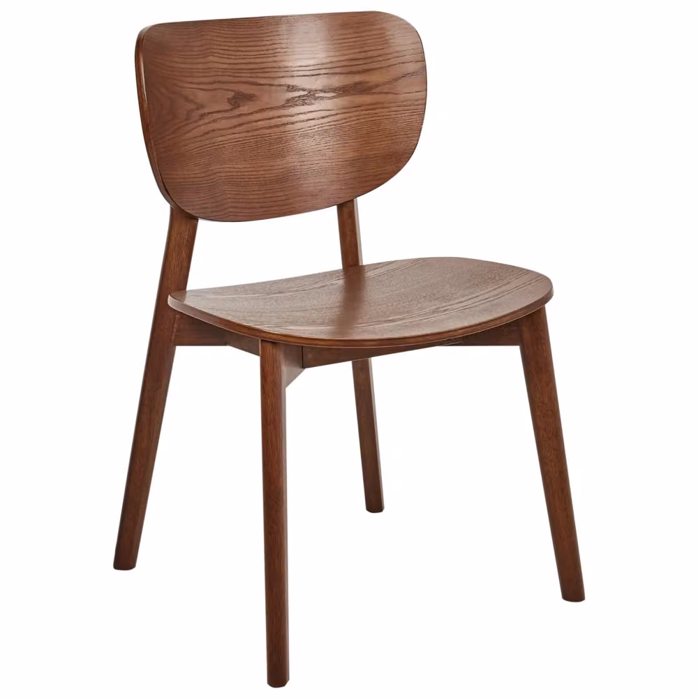 Set di 2 sedie da pranzo BELIANI in legno di frassino marrone con struttura in legno di hevea e design minimalista – 2