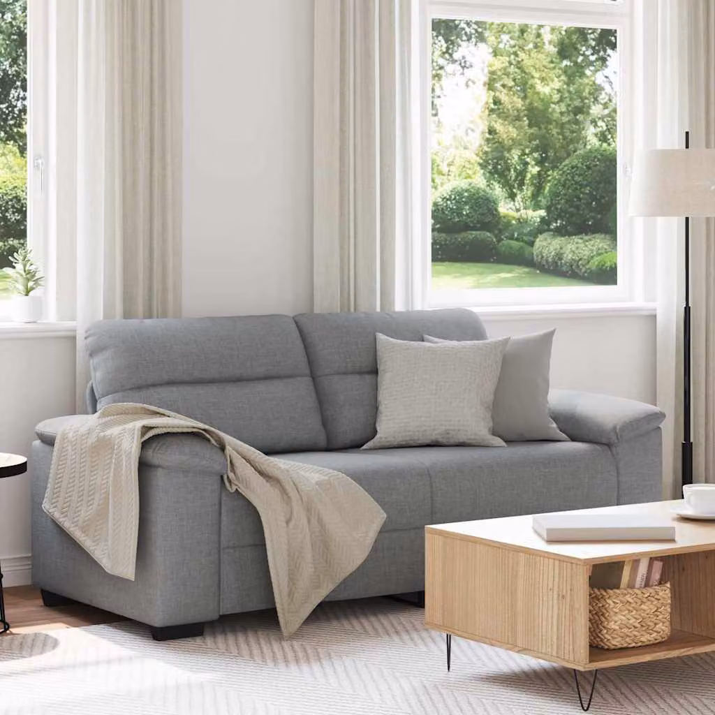 vidaXL Divano a 2 Posti Moderno in Tessuto Grigio L: 180 cm, P: 81 cm, H: 84 cm