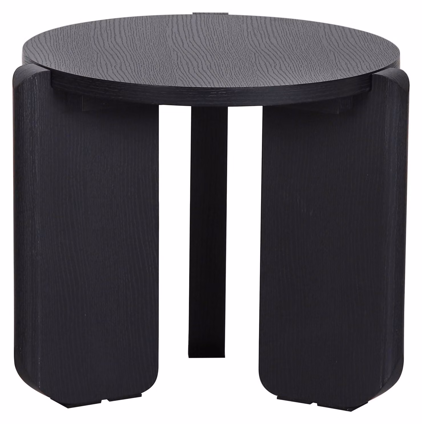 Selsey Preffines S - Tavolino, Ø 50 cm, aspetto legno di frassino nero-grigio