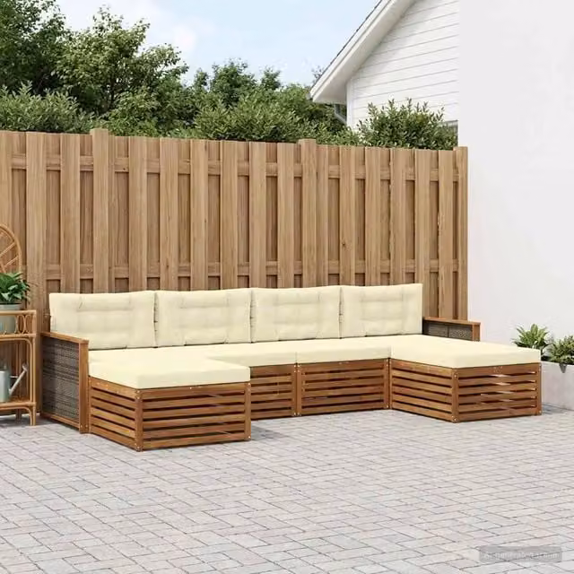 Set di divani da esterno 6 pz Legno di Acacia Massello 3383678
