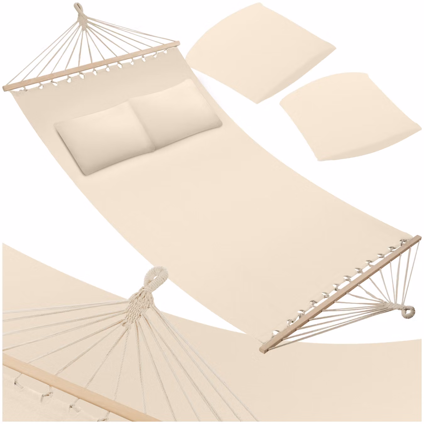 Amaca Eden TecTake beige con cuscini in legno trattato e tessuto per giardino – 1