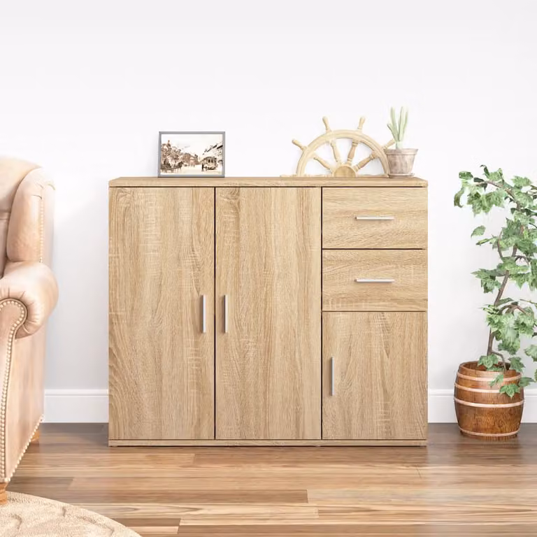 Credenza vidaXL in Rovere Sonoma, Colore Marrone, L/P/H: 91 x 29,5 x 75 cm