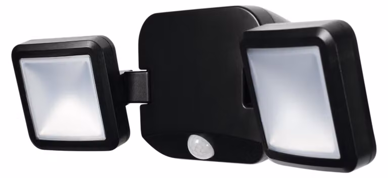 Faretti a batteria OSRAM, illuminazione esterna, colore nero, 10W, 4000K, grado di protezione IP54, sensore di luce e movimento, alimentazione a batteria, facile installazione, 480 lm
