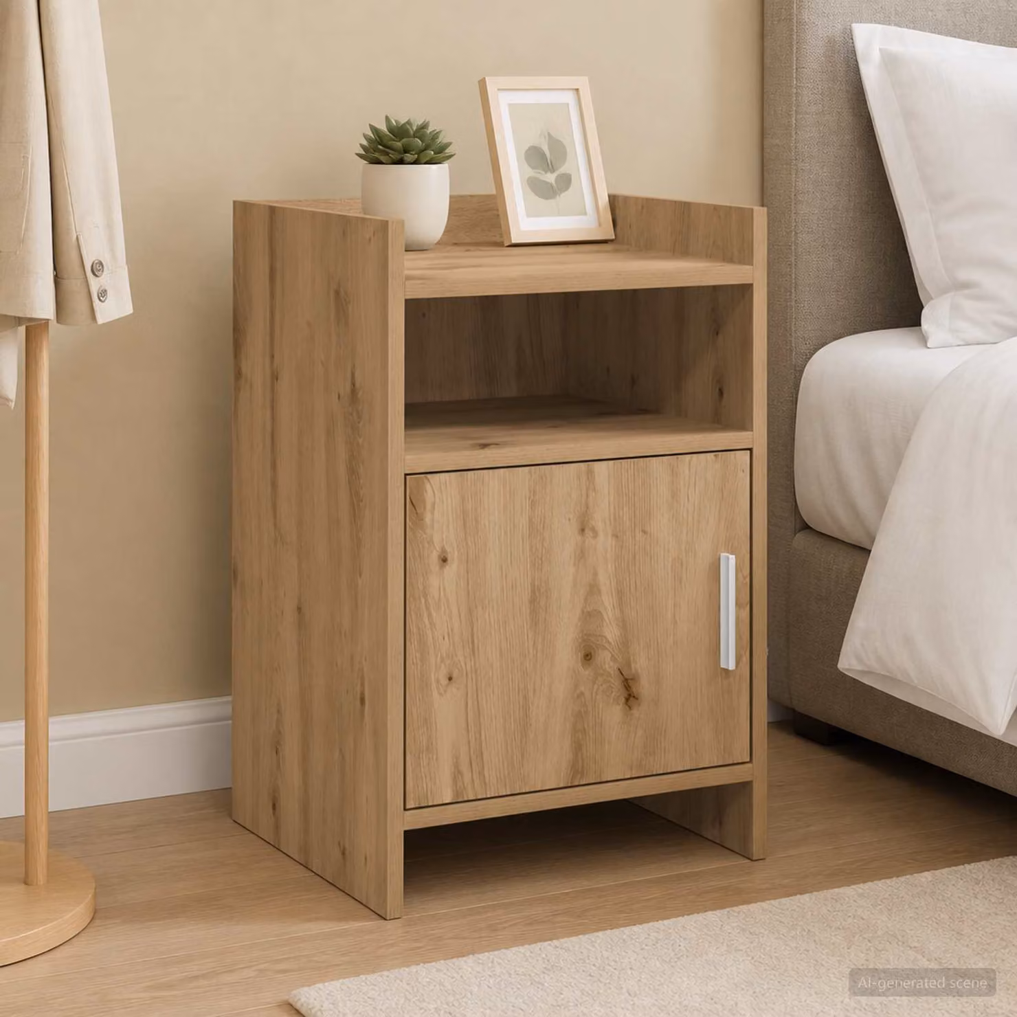 Comodino moderno vidaXL in legno e metallo marrone L: 40 cm, P: 36 cm, H: 60 cm