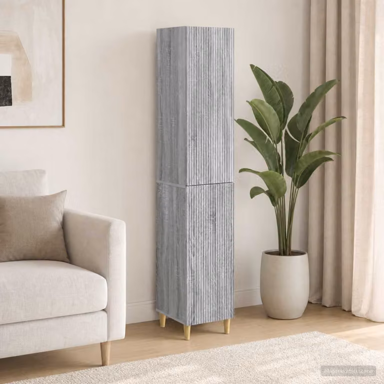 Set di 2 armadi moderni vidaXL con ante scorrevoli in legno ingegnerizzato MDF, colore grigio, ideale per camera da letto o ufficio