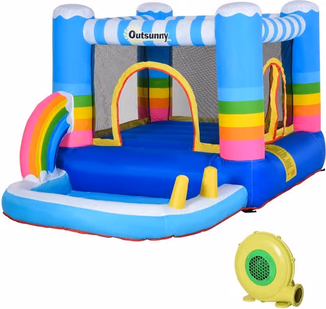 Castello gonfiabile con trampolino e piscina per bambini ¨C Minimal ¨C 280x170x155cm multicolore