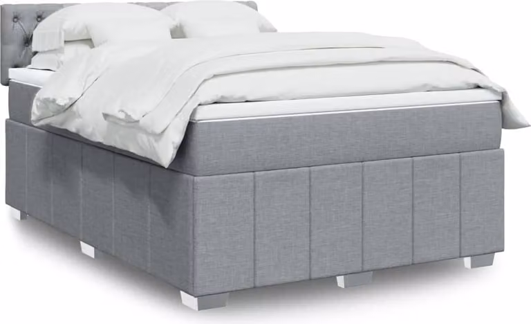 Maison Exclusive - Giroletto a Molle con Materasso Grigio Chiaro 160x200cm Tessuto