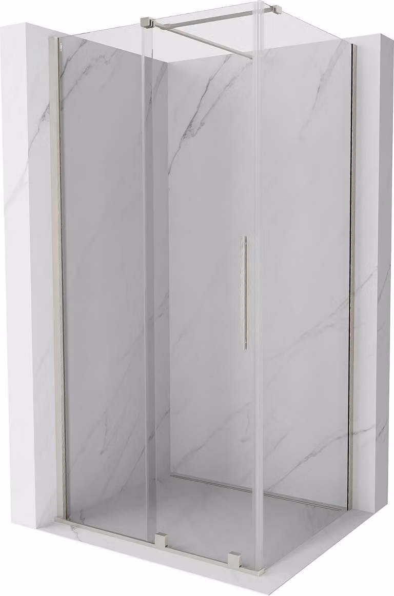 Mexen Velar cabina doccia scorrevole 90 x 110 cm, trasparente, nichel spazzolato - 871-090-110-01-97