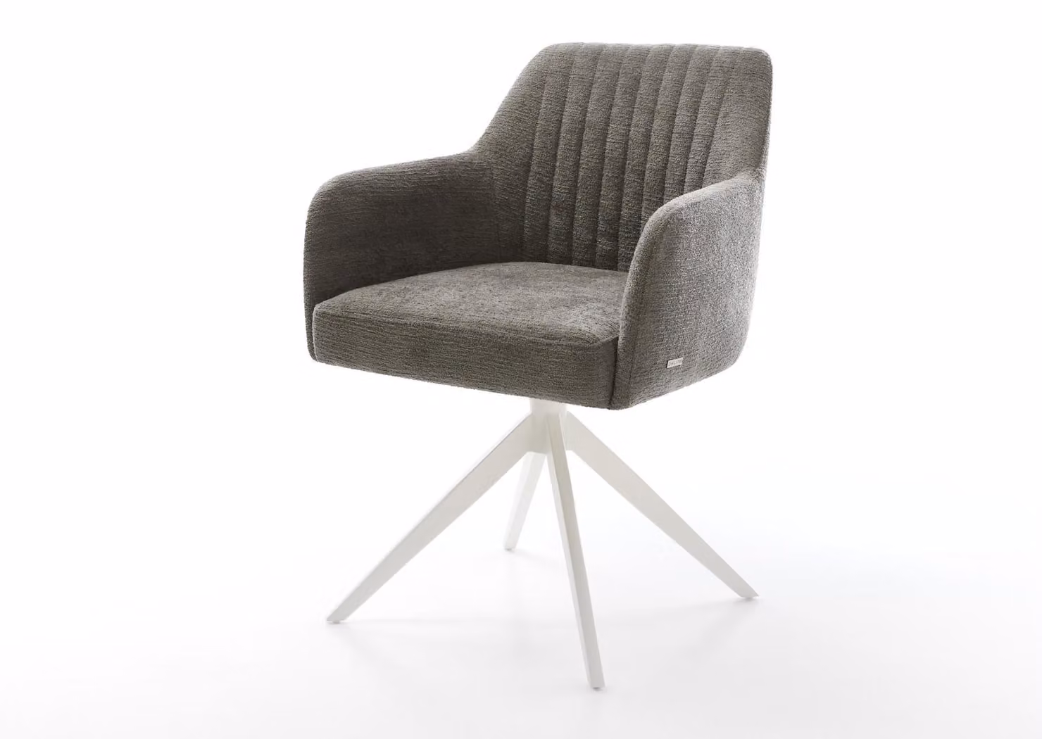 DELIFE Sedia girevole Greg-Flex Bouclé Soft Mud Telaio a croce largo Bianco Girevole a 360° Funzione dondolo Anima a molla tascabile