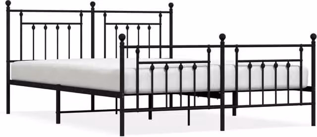 Letto matrimoniale con pediera in metallo nero L/P: 180 x 200 cm – 1