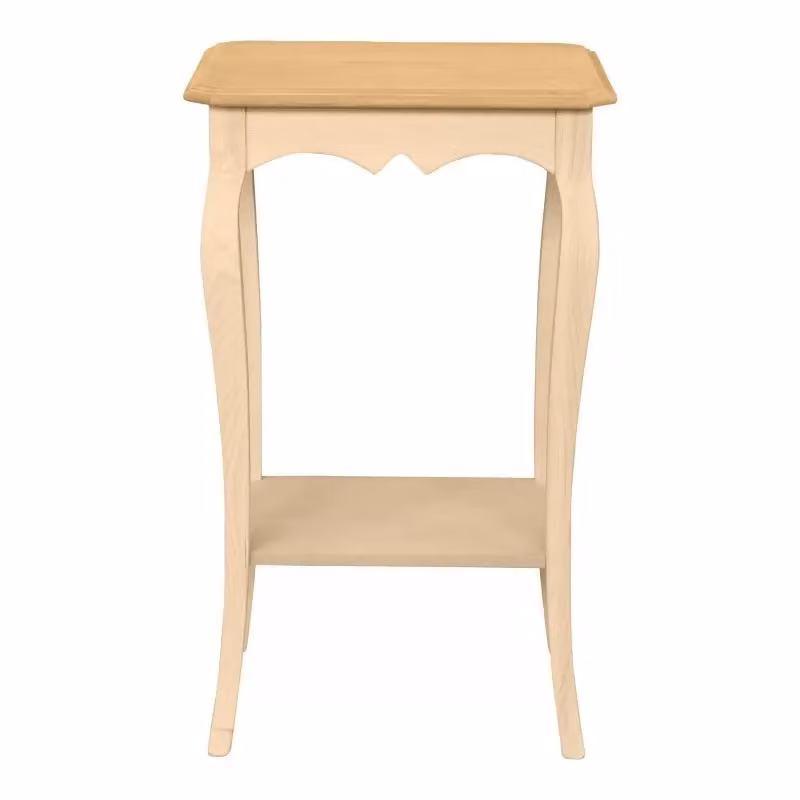 Tavolino rettangolare in legno di faggio grezzo Mobili 2G L/P/H: 43 x 38 x 69 cm