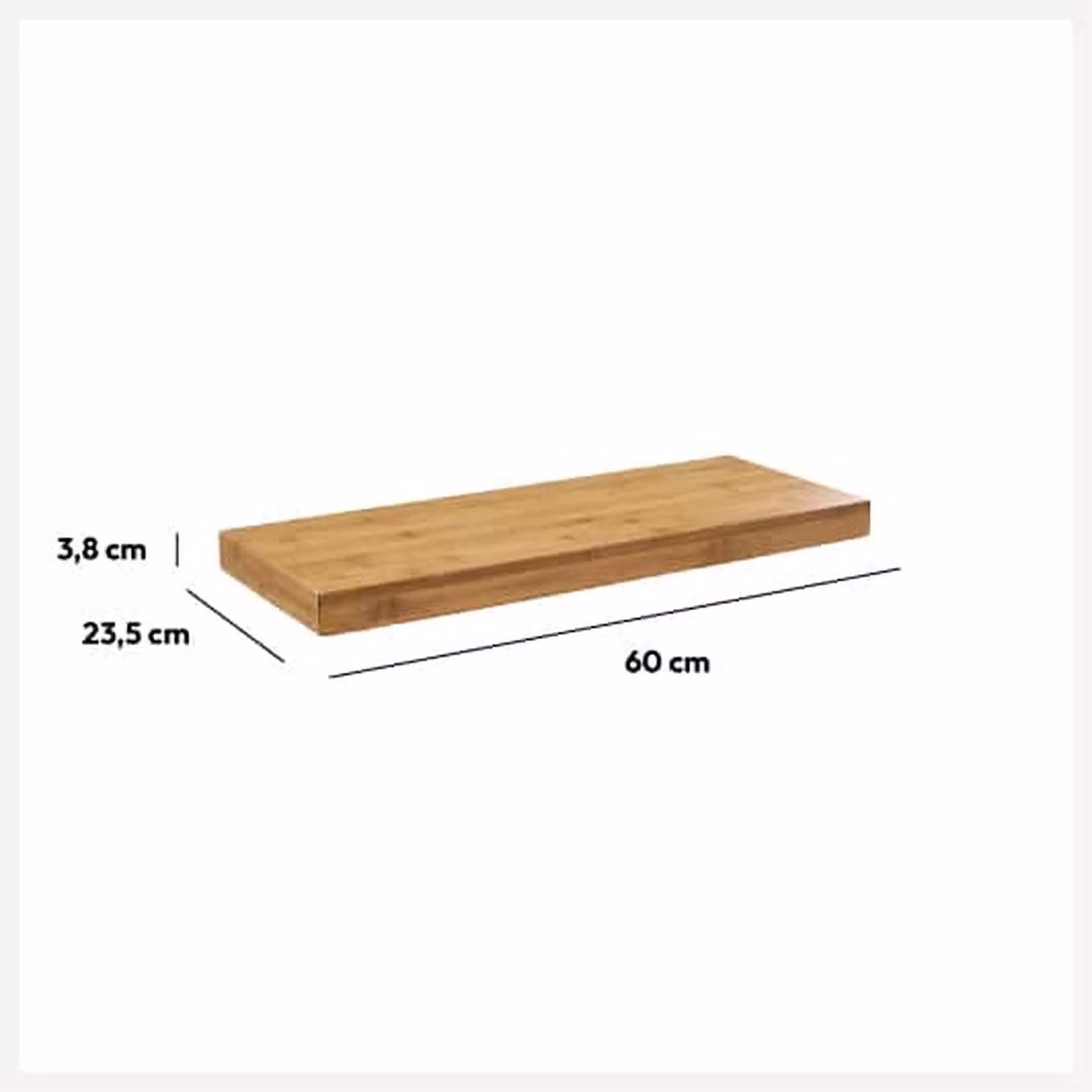 Mensole a parete in bambù, sospese, alte 80 cm, con sistemi di fissaggio invisibili, ideali per la cucina