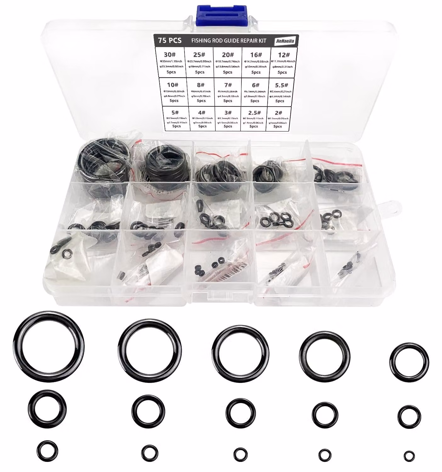 Kit di riparazione con 75 componenti e diverse dimensioni