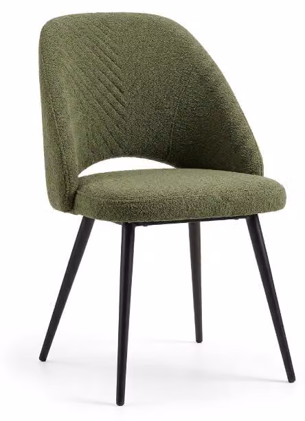 Sedia da pranzo verde, stile moderno, arredamento interno, ultime tendenze