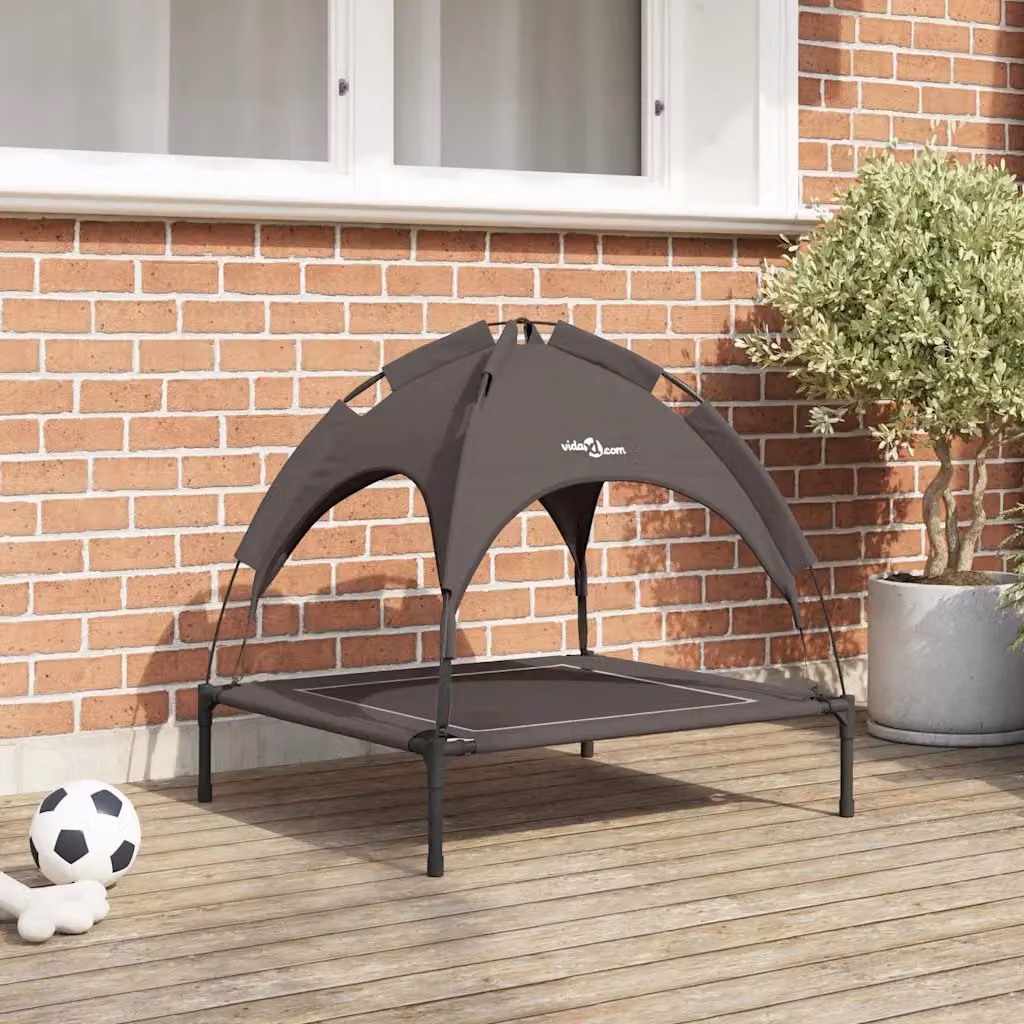 Letto per cani vidaXL moderno in metallo marrone con copertura rimovibile, L 71 x P 64 x H 71 cm