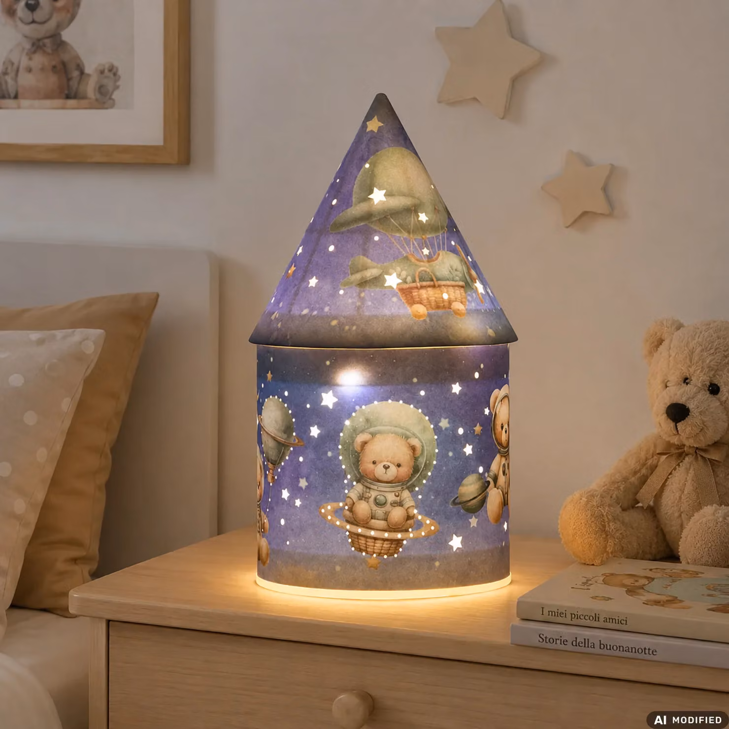 DICTROLUX Lampada LED Magical Night multicolore in carta telata olandese, Altezza: 20 cm – 2