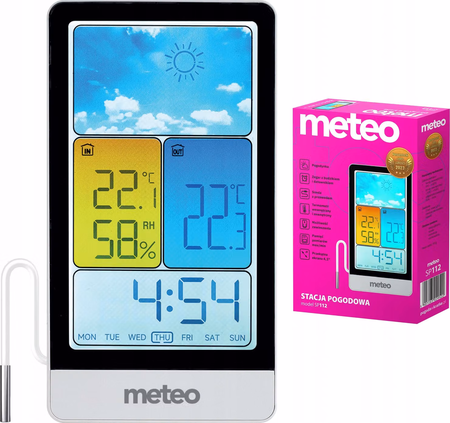 Stazione meteorologica con termometri interni ed esterni, modello METEO SP112