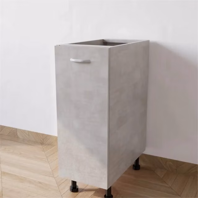 Base cucina Calandrelli con 1 anta, colore grigio cemento, L 40 x P 55,5 x H 72 cm