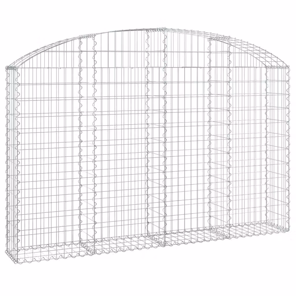 Cesto Gabbione ad Arco 200x30x120/140 cm Ferro Zincato