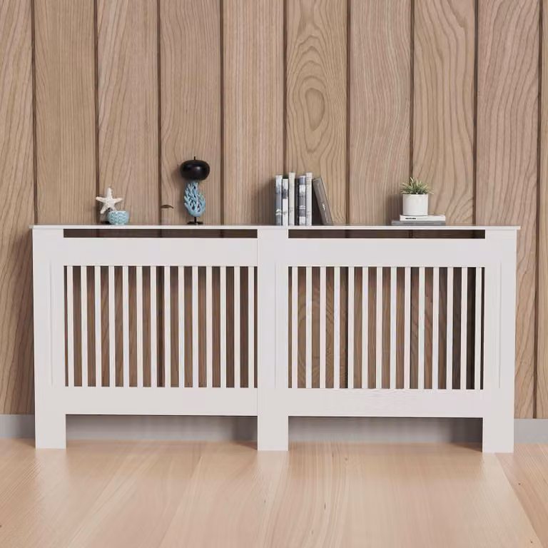 Copertura in legno per radiatori, altezza 92 cm, colore bianco