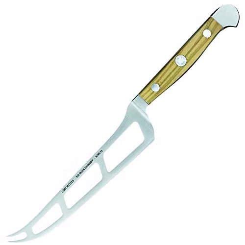 Güde Solingen - Coltello da formaggio morbido forgiato, 15 cm, legno d'ulivo, ALPHA-OLIVE - doppio collarino, fatto a mano in Germania