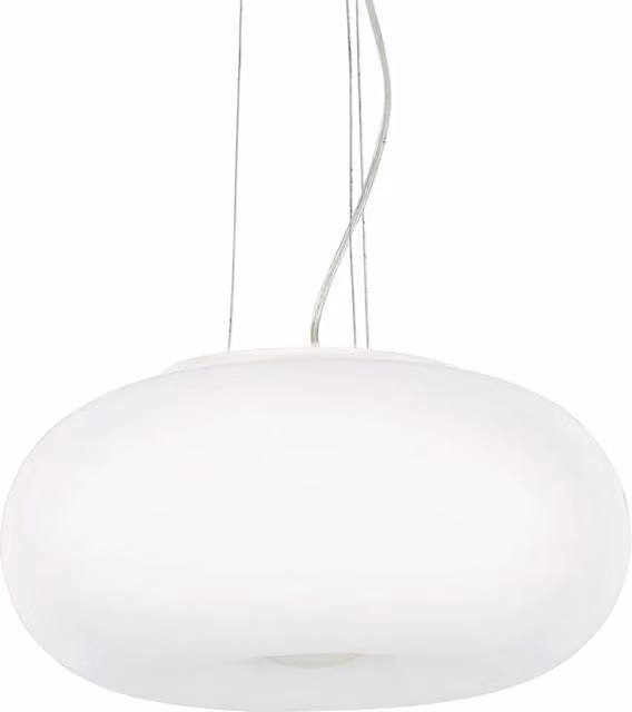 Lampadari E Sospensioni Ulisse Vetro Bianco 3 Luci E27 D52Cm