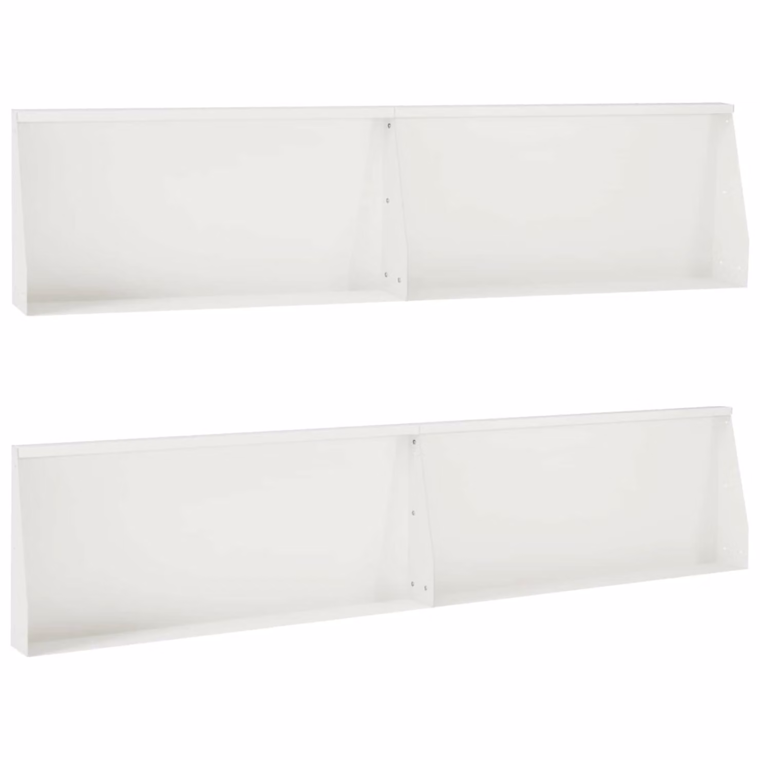 Set di 4 pezzi di aiuole rialzate vidaXL in acciaio bianco per giardino ornamentale, L: 100 cm, H: 40 cm, P: 12 cm