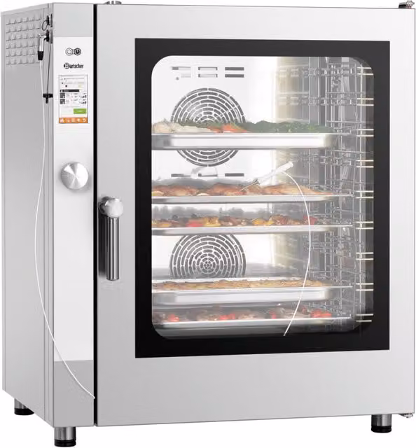 Forno combinato a vapore elettrico Bartscher Silversteam P-10111D in acciaio inox color argento con incasso e display LED