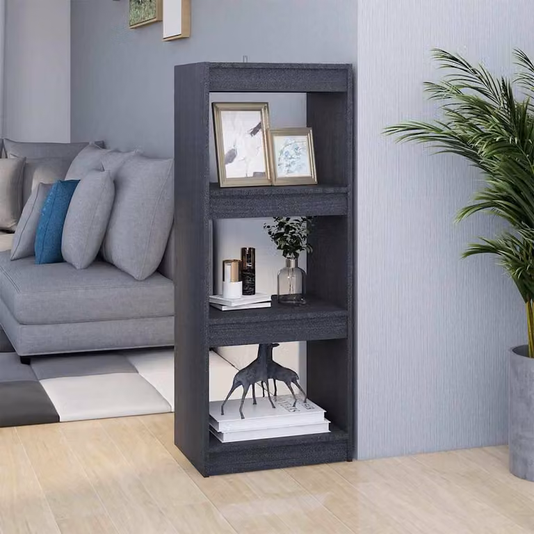 Libreria/Divisorio vidaXL in Legno Massello di Pino Grigio L: 40 cm, P: 30 cm, H: 103,5 cm