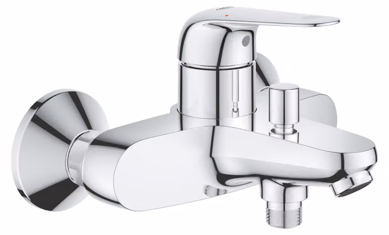 Miscelatore monocomando per bagno, attacco 1/2 pollice, da montare a parete, finitura cromata, peso 2,07 kg