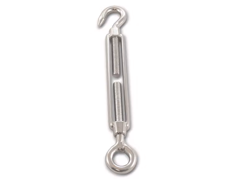 MARINETECH tendicavo in acciaio inox A4, M3, 130 mm, gancio ad occhiello