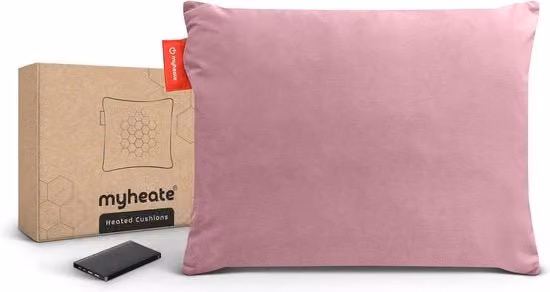 Cuscino termico ricaricabile con tecnologia infrarossa - Cuscino di riscaldamento senza fili (60x45 cm, Rosa)