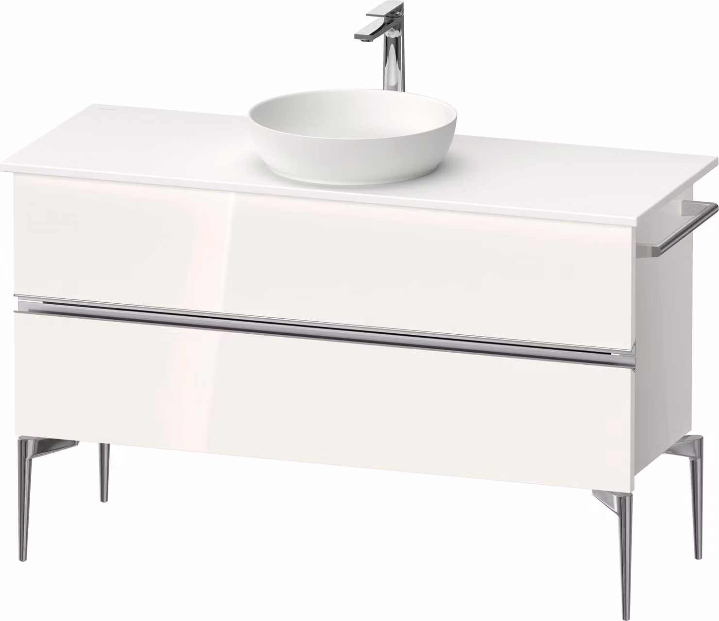 Duravit Sivida Meuble sous-lavabo sur console, 2 tiroirs, poignée profilée chromée, 1245x475x548mm, SV4660010220000, SV4660010220000