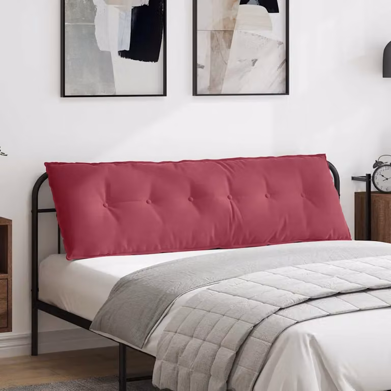 Cuscino per schiena vidaXL in tessuto a coste rosso, L 160 x P 50 cm