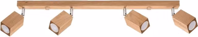 Plafoniera BAMBU Pure Lume in legno rovere scuro e cromo con 4xGU10 regolabile e dimmerabile