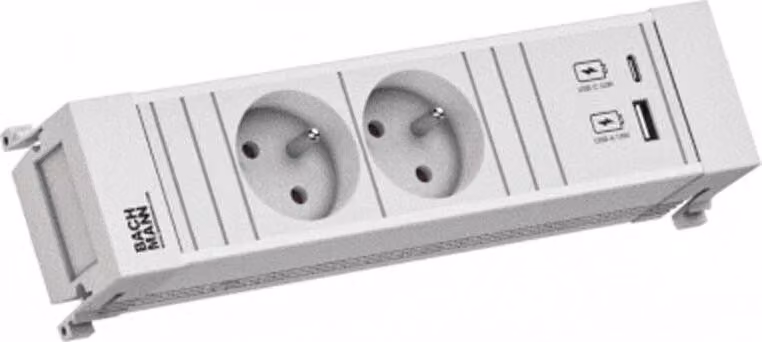 Telaio di alimentazione BACHMANN 2xUTE 1xUSB A/C 22W 0,2m GST18