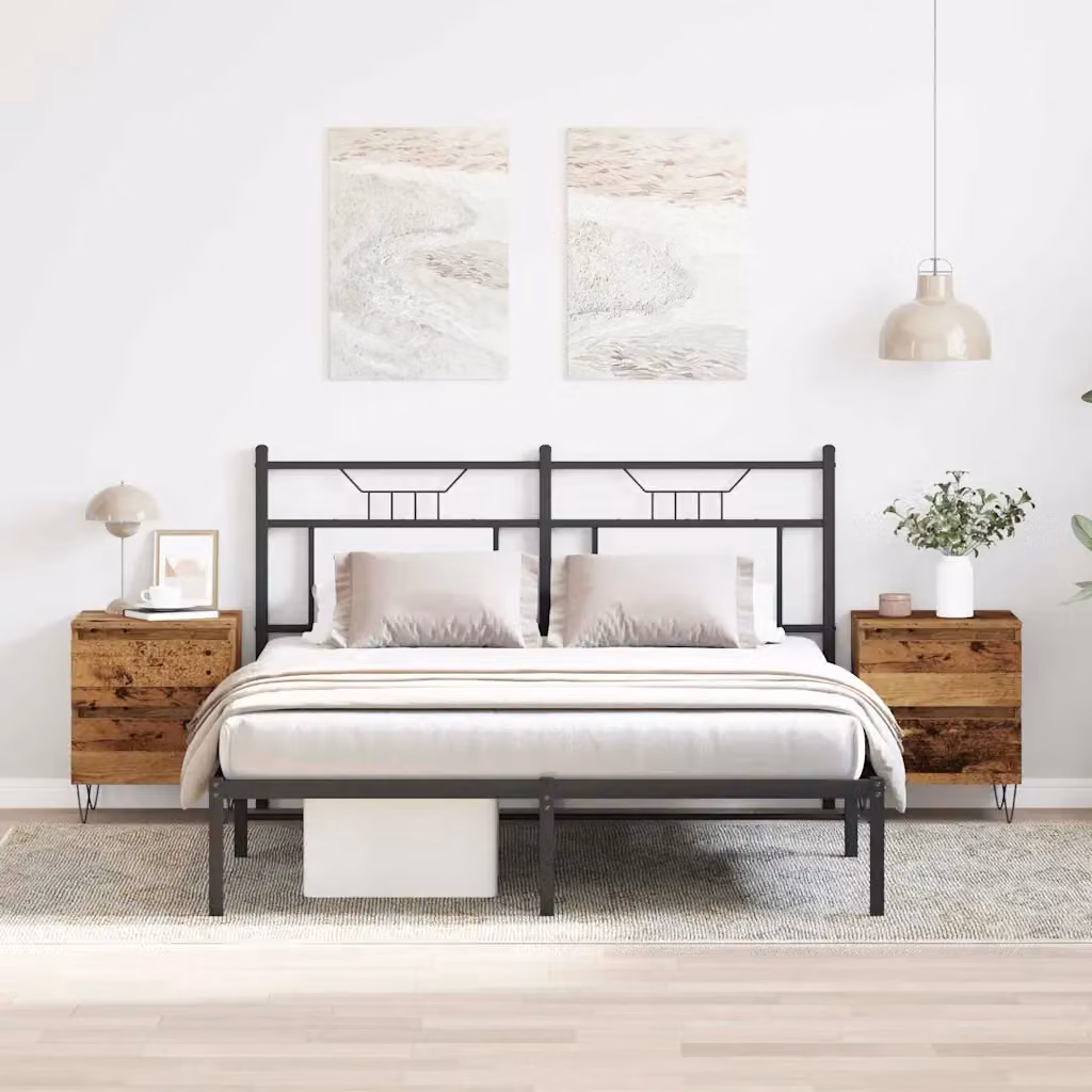 Set di 2 Armadi da Notte vidaXL in Legno Vecchio Marrone L 40 cm, P 35 cm, H 50 cm