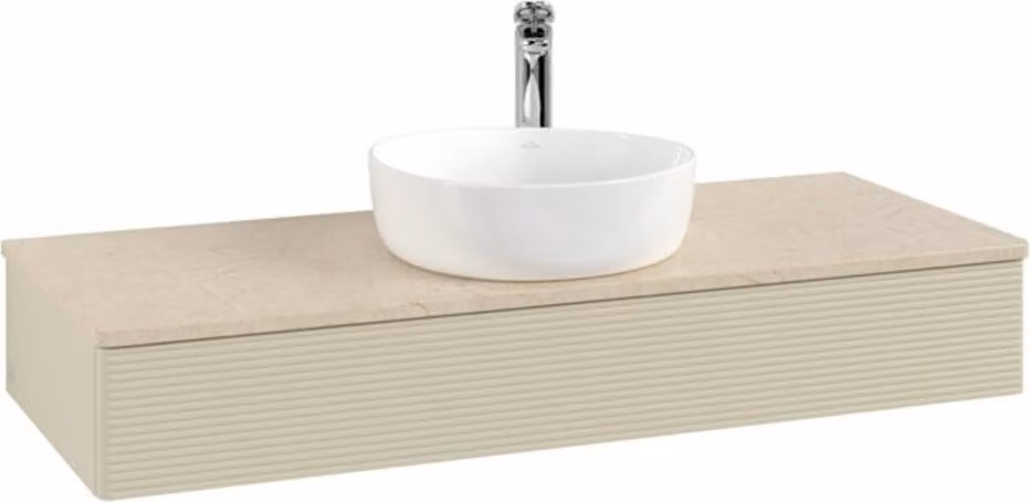 Mobiletto V&B con struttura frontale Antao 120x19x50cm, HL, WBP botti., si Gr m Lac