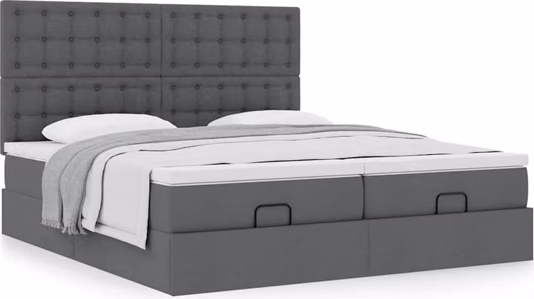 Struttura Letto Pouf con Materassi 180x200 cm in Tessuto