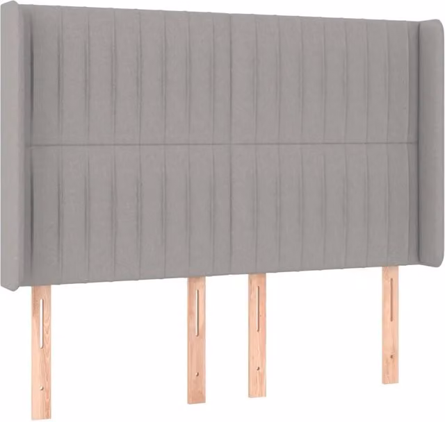Testata ad orecchio in tessuto grigio chiaro L: 147 cm, P: 16 cm, H: 118/128 cm